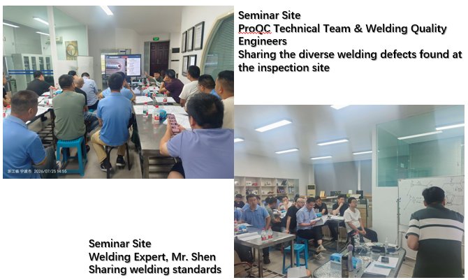 Seminar von Pro QC zu Schweißprüfnormen in der Niederlassung in Ningbo
